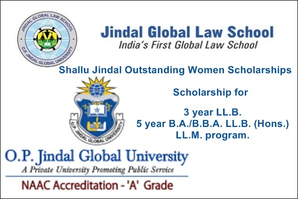 Jindal Global Law School (JGLS) - Shallu Jindal Outstanding Women Scholarships
