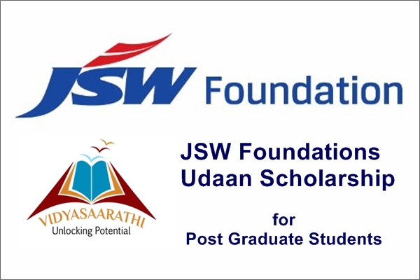 JSW Foundations Udaan Scholarship for Post Graduate Students
