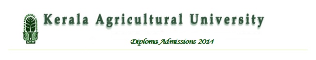 Kerala Agricultural University Thrissur Diploma Programme Admissions